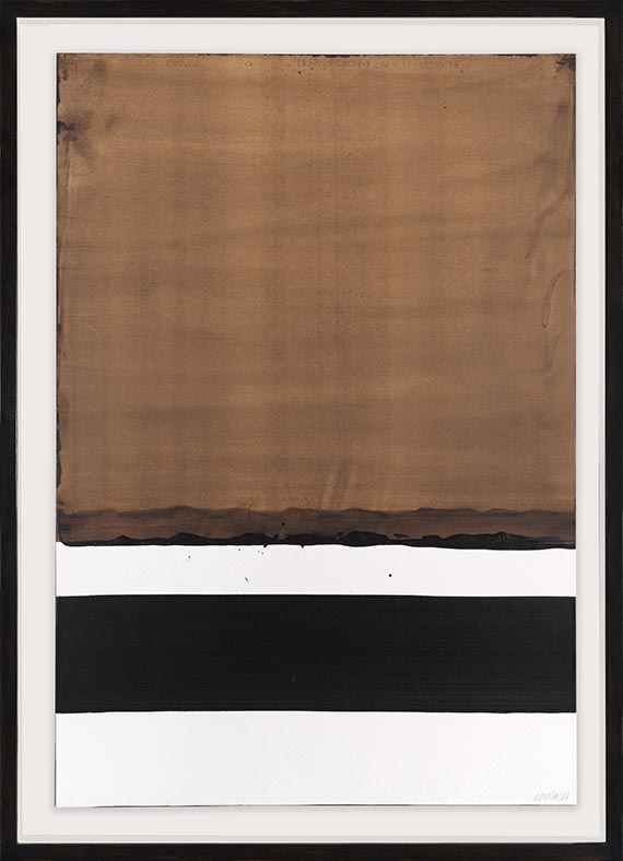 Pierre Soulages - Brou de noix sur papier - Cornice