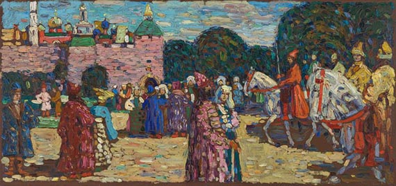 Illustration for: Wassily Kandinsky, Sonntag (Altrussisch) (Sunday (Old Russian)), 1904, oil on canvas, Museum Boymans-van Beuningen, Rotterdam.