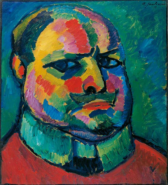 Illustration  for: Alexej von Jawlensky, Selbstbildnis (Self-Portrait), 1912, oil on cardboard, Museum Wiesbaden, permanent loan from the city of Wiesbaden.