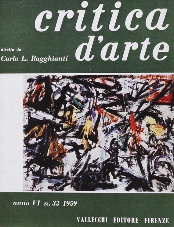 Illustration for: Cover page of the art magazine „Critica d'arte“ (1959) featuring an illustration of this painting. © Fondazione Emilio e Annavbianca Vedova, Venezia