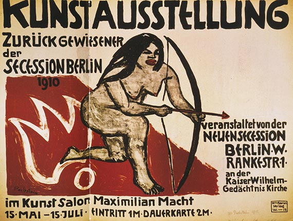 Illustration  for: H. M. Pechstein, poster for the exhibition of the New Secession, art exhibition of artists rejected by the Berlin Secession, 1910, Br&uuml;cke Museum, Berlin.