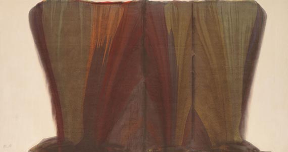 Illustration  for: Morris Louis, Russet, 1958, acrylic on canvas, Museum of Modern Art, New York. &copy; All Rights Reserved. Maryland College Institute of Art / VG Bild-Kunst, Bonn 2026