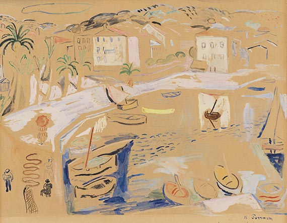 Hans Purrmann - Kleiner Bootshafen auf Korsika