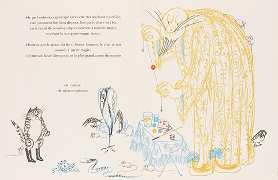 Charles Perrault - Le chat botté. Mit einer Orig.-Zeichnung
