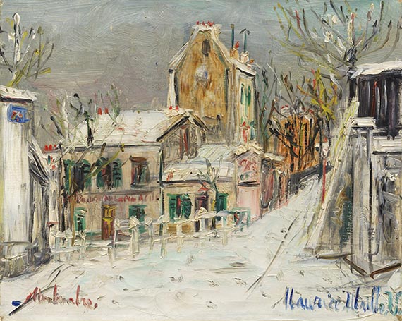 Maurice Utrillo - Lapin Agile à Montmartre sous la neige
